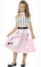 Pink 1950s Poodle Fancy Dress for Girl Costume - Main Image