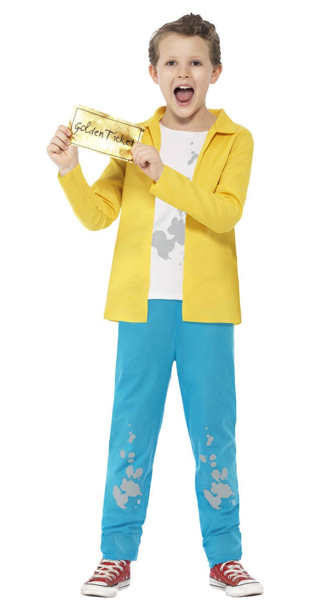 Boys Charlie Bucket Fancy Dress Costume Front View