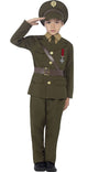 Boys 1940s Army Fancy Dress Costume Military Uniform -  Front View
