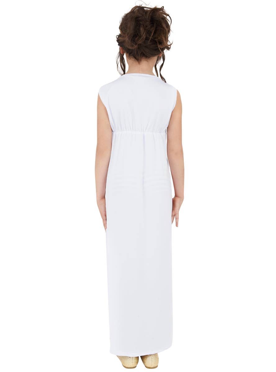 Greek Goddess Girl's Red and White Roman Costume Back View