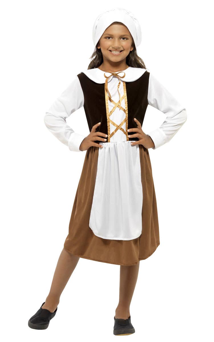 Kids Tudor Girl Fancy Dress Costume Front View