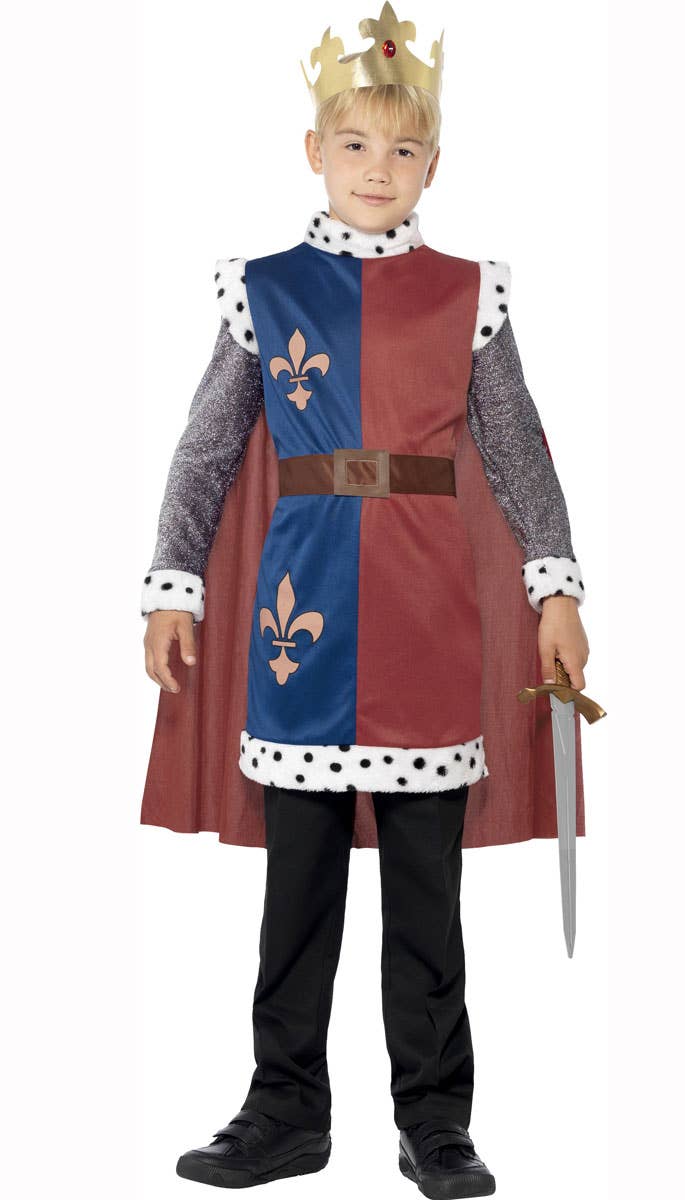 Boy's King Arthur Medieval Book Week Costume Front View