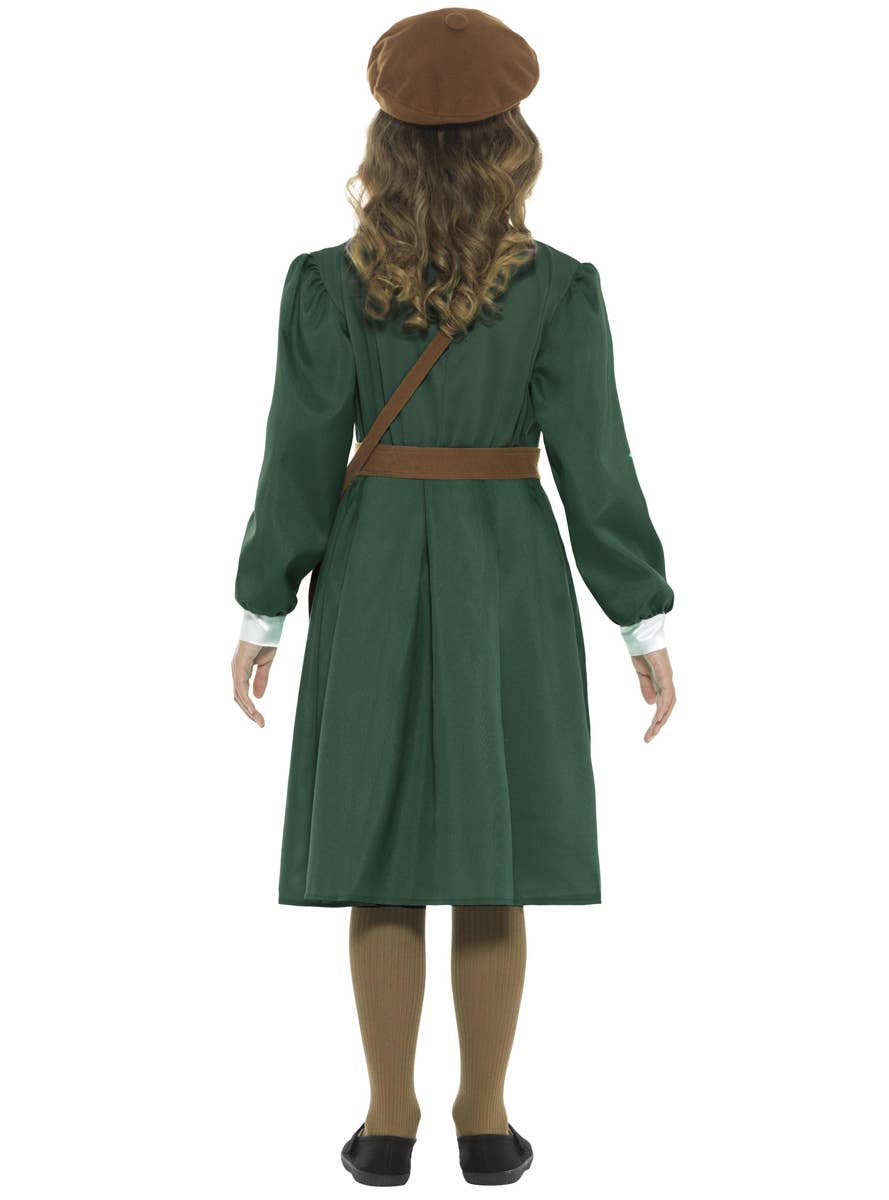 1940's WW2 Evacuee Girls Fancy Dress Costume Back View