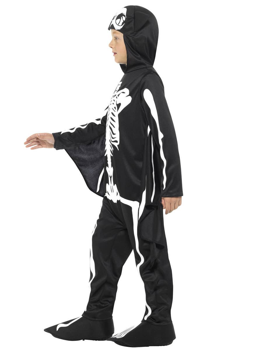 Boys Bat Skeleton Halloween Fancy Dress Costume Side Image