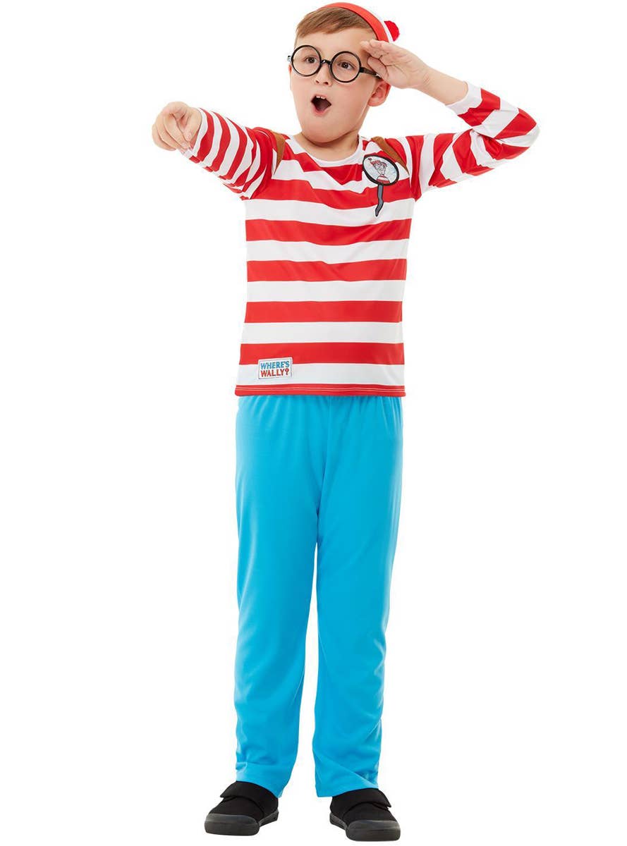 Teen Boys Deluxe Wheres Wally Dress Up Costume - Front Image