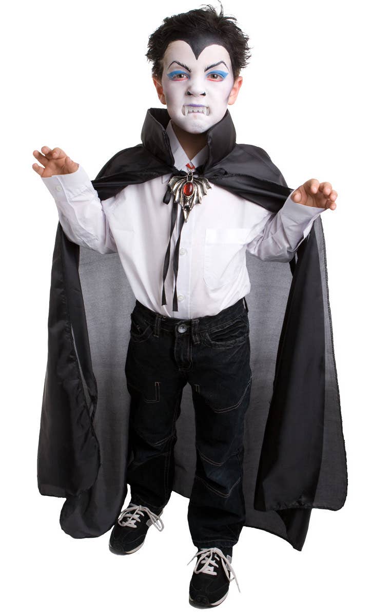 Kids Black Vampire Costume Cape Dress Up Accessory
