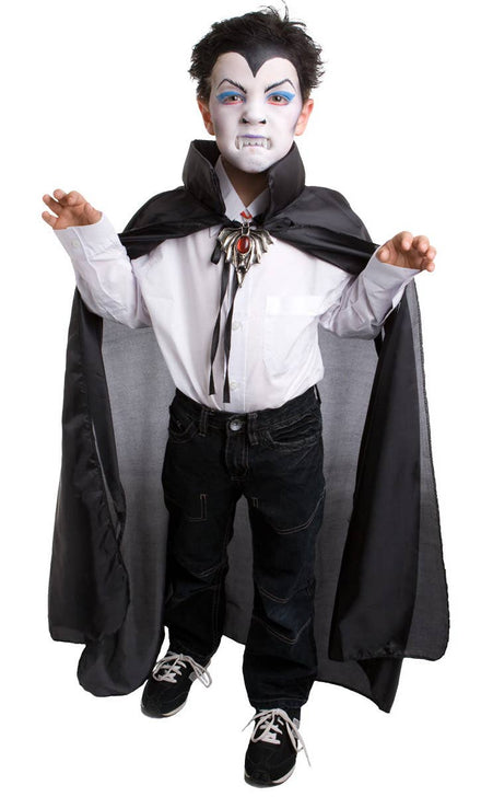 Kids Black Vampire Costume Cape Dress Up Accessory