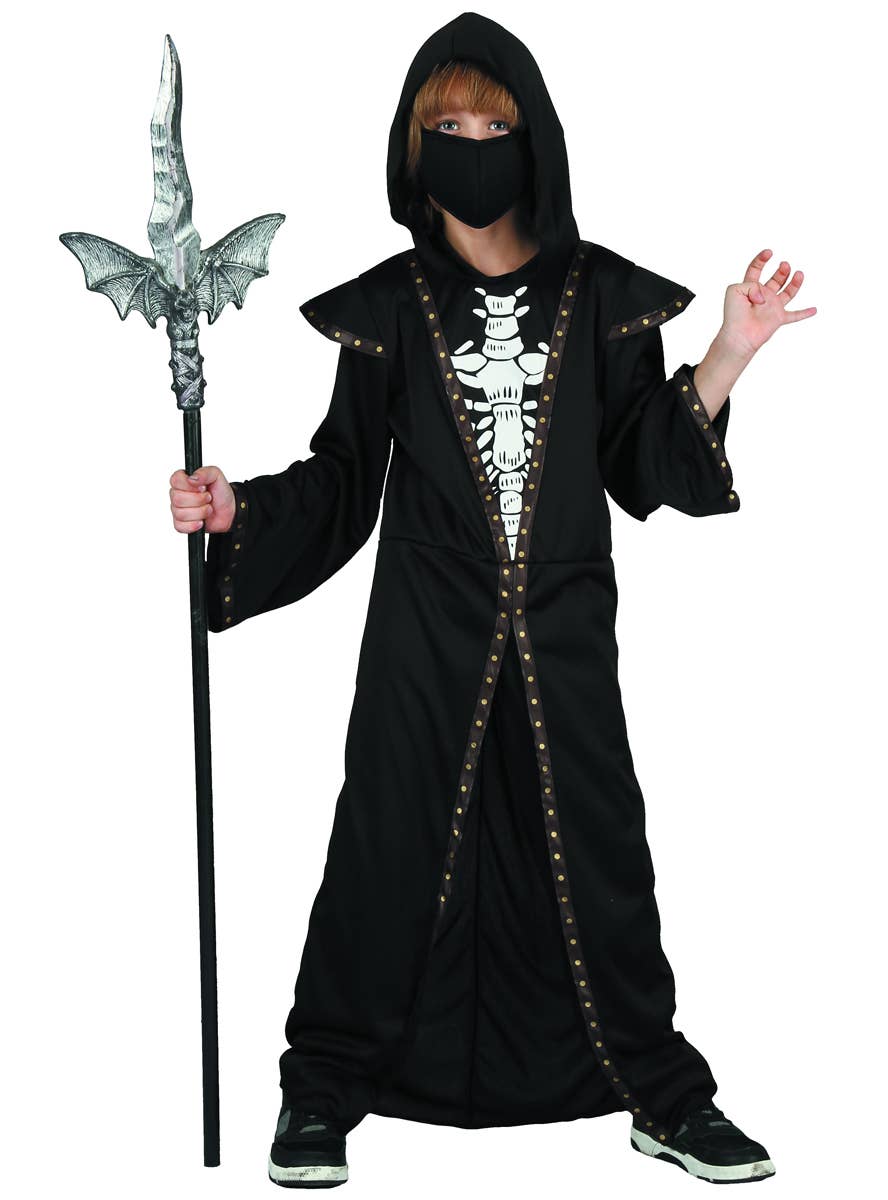 Demonic Skeleton Boys Halloween Fancy Dress Costume - Main Image