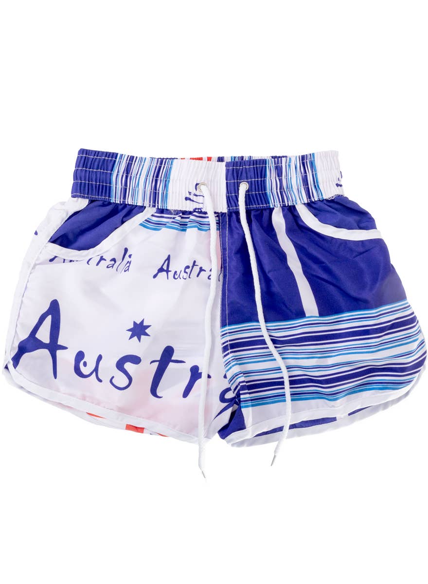 Girl's Blue White and Red Australia Day Board Shorts