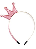 Kids Mini Light Pink Glitter Princess Crown on Headband