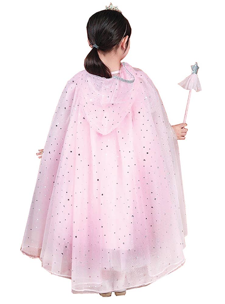 Cap Princess Style Girls Sparkly Princess Costume Cape | Pink Princess Cape for Girls