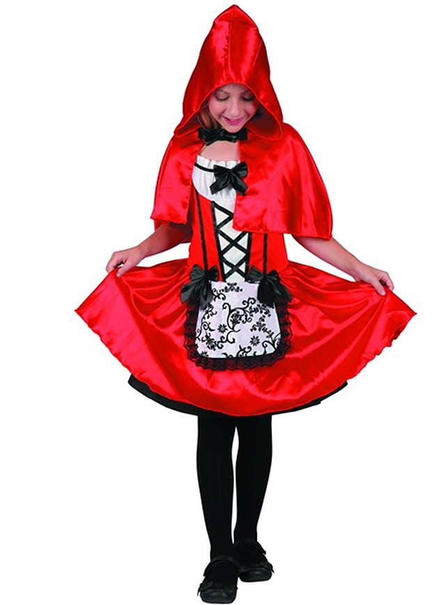 Red and Black Red Riding Hood Costume for Girls