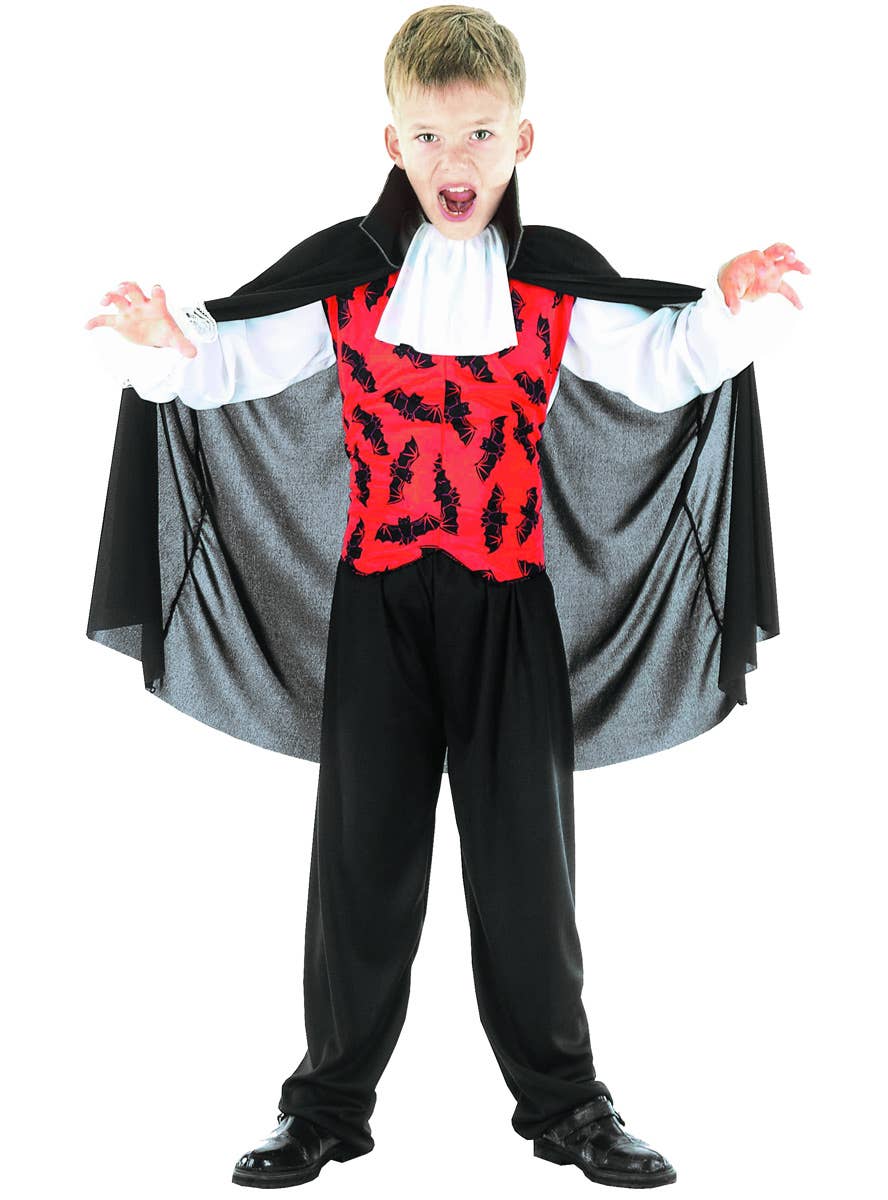 Women's Red and Black Bat Vampire Halloween Fancy Dress Costume