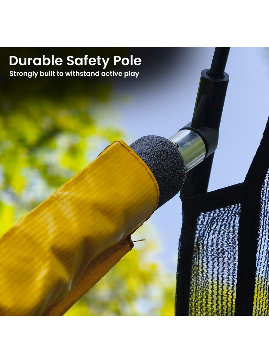 Kahuna 10ft by 15ft Oval Trampoline with Reversible Orange and Rainbow Padding Safety Net Info Image 9