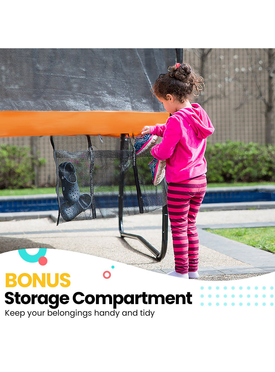 Kahuna 10ft Round Springless Trampoline with Safety Net and Orange Padding Info Image 4