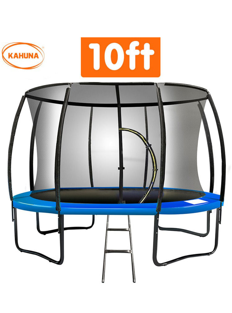 Kahuna 10ft Round Trampoline with Blue Padding and Safety Net Info Image 2