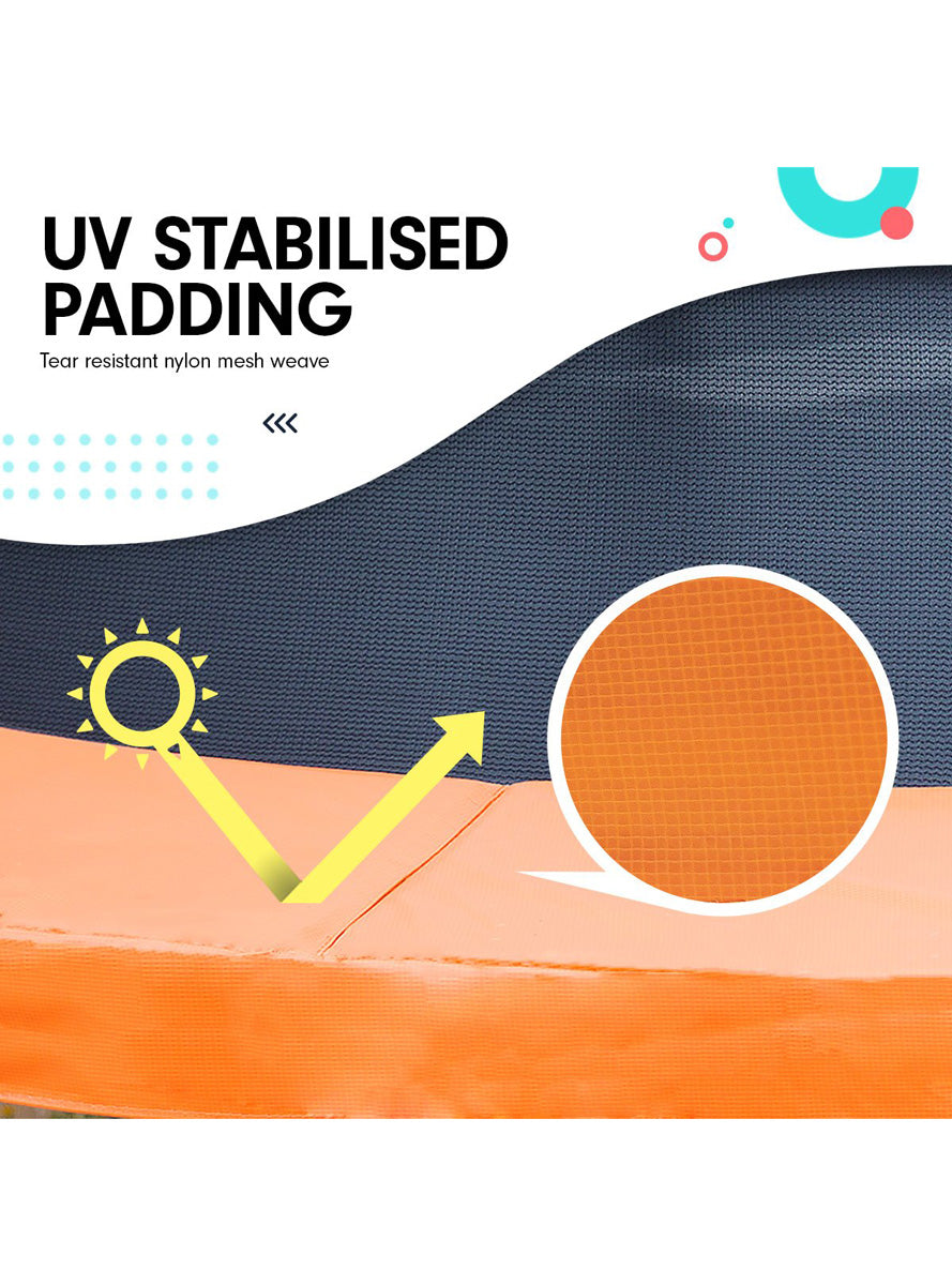 Kahuna 10ft Round Trampoline with Orange Padding Safety Net Basketball Hoop Info Image 5