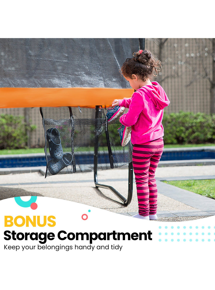 Kahuna 12ft Round Springless Trampoline with Safety Net and Orange Padding Info Image 6