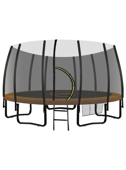 Kahuna 12ft Round Springless Trampoline with Safety Net and Orange Padding Main Image