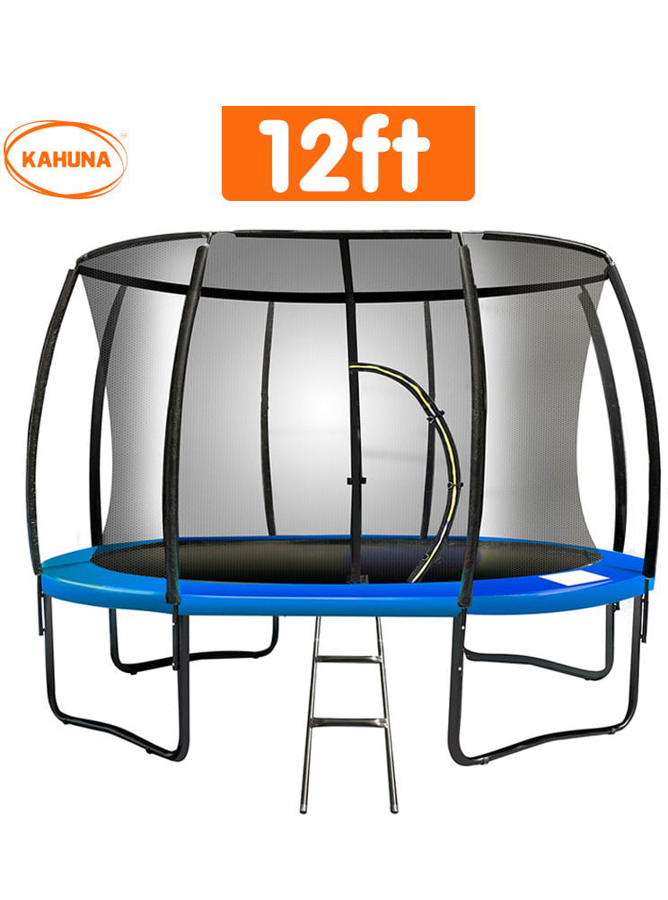 Kahuna 12ft Round Trampoline with Blue Padding and Safety Net Info Image 2