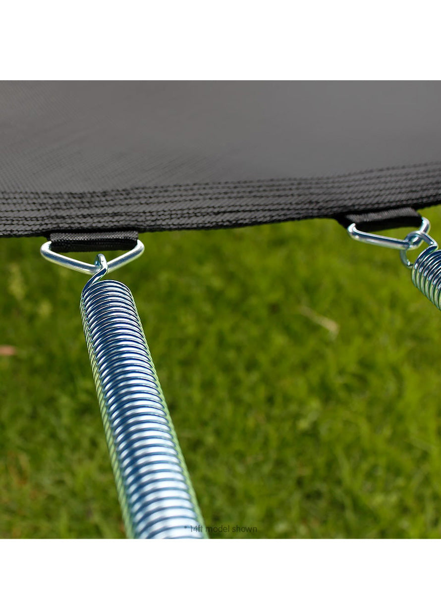 Kahuna 12ft Round Trampoline with Blue Padding Safety Net Basketball Hoop Springs Image