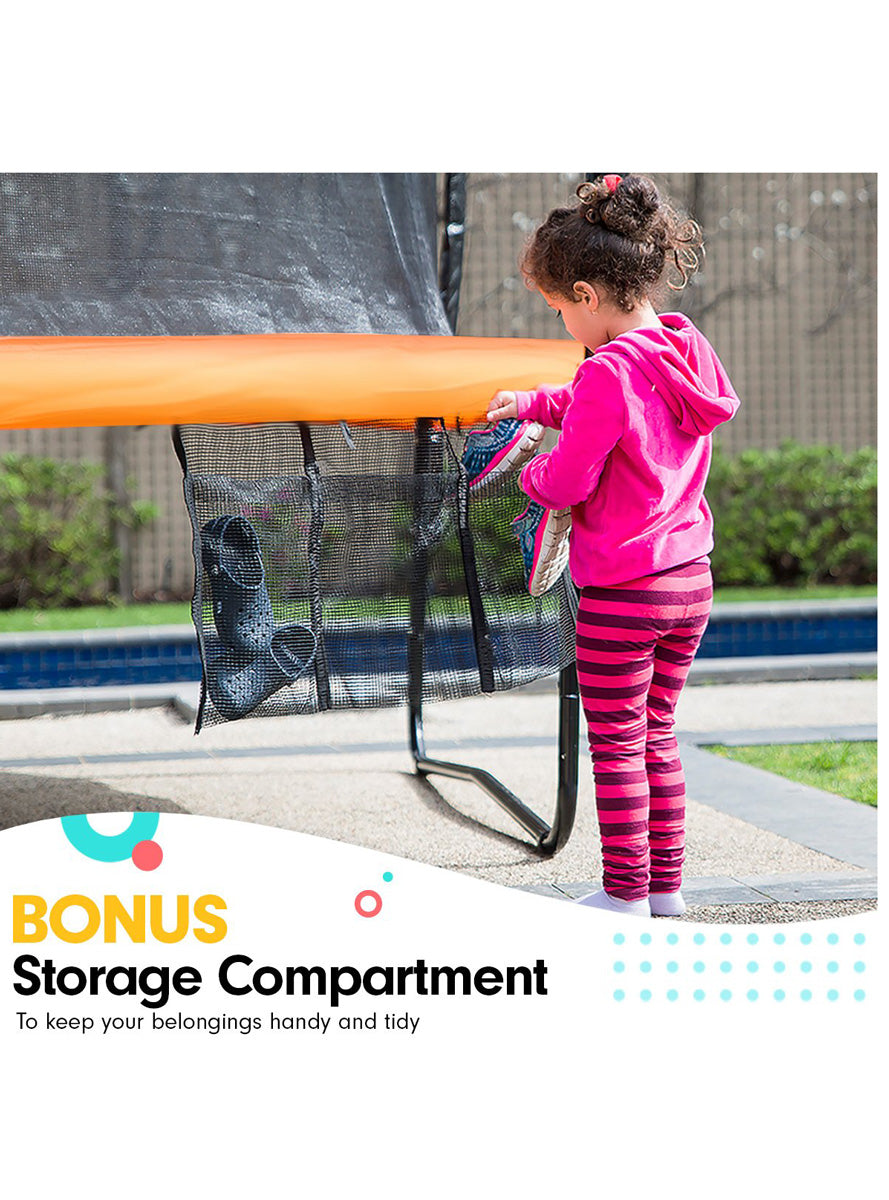 Kahuna 12ft Round Trampoline with Orange Padding and Safety Net Info Image 4