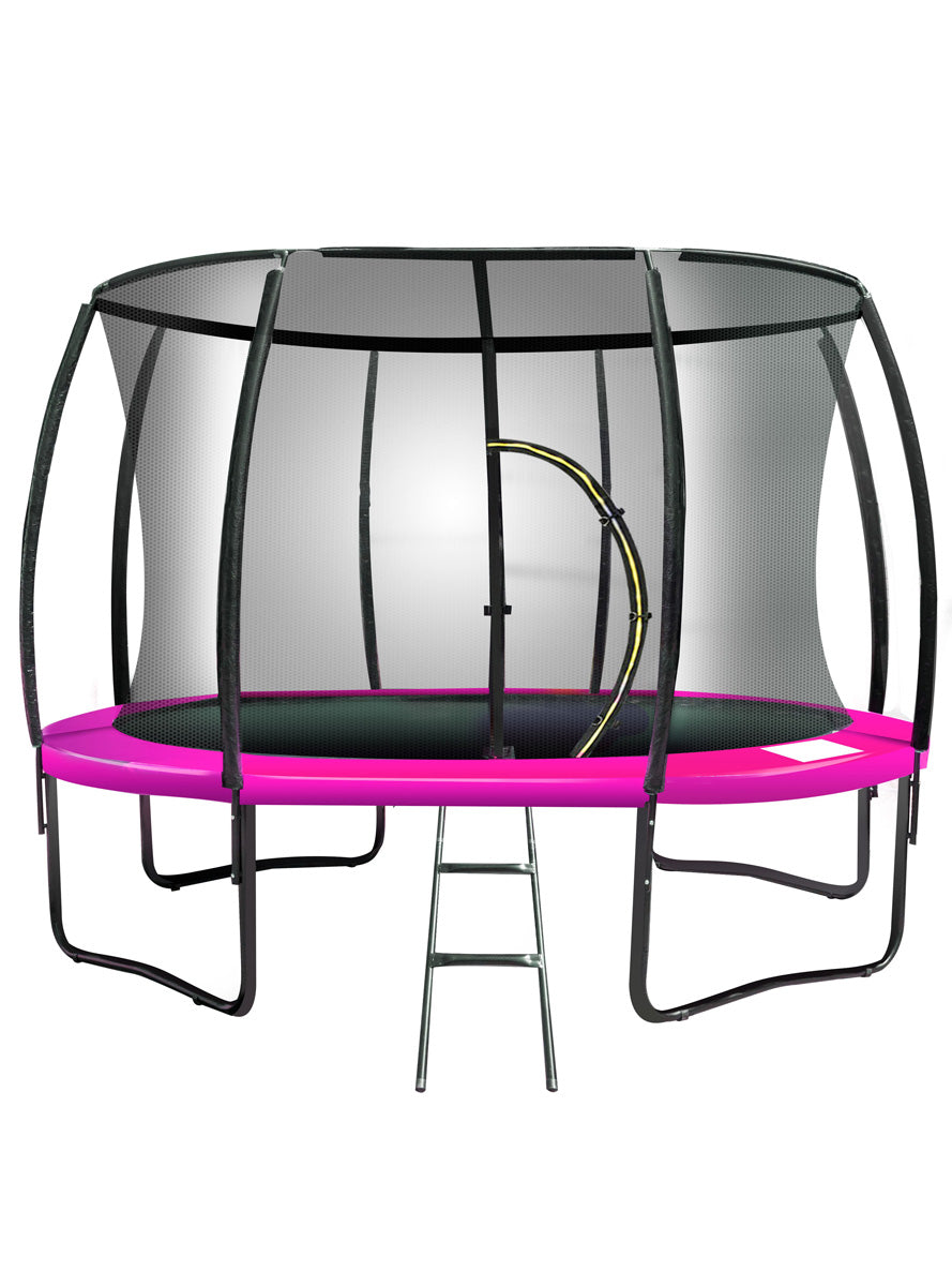 Kahuna 12ft Round Trampoline with Pink Padding and Safety Net Main Image