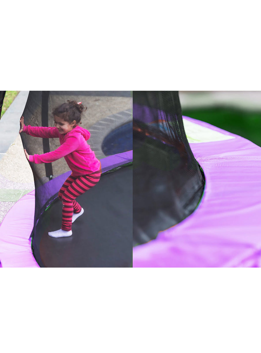 Kahuna 12ft Round Trampoline with Purple Padding Safety Net Basketball Hoop Alternate Image
