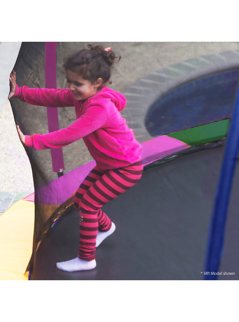 Kahuna 12ft Round Trampoline with Rainbow Padding Safety Net Basketball Alternate Image 1