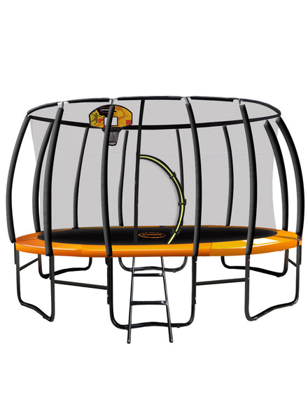 14 Foot Round Trampoline With Basketball Hoop And Safety Net - Main Image