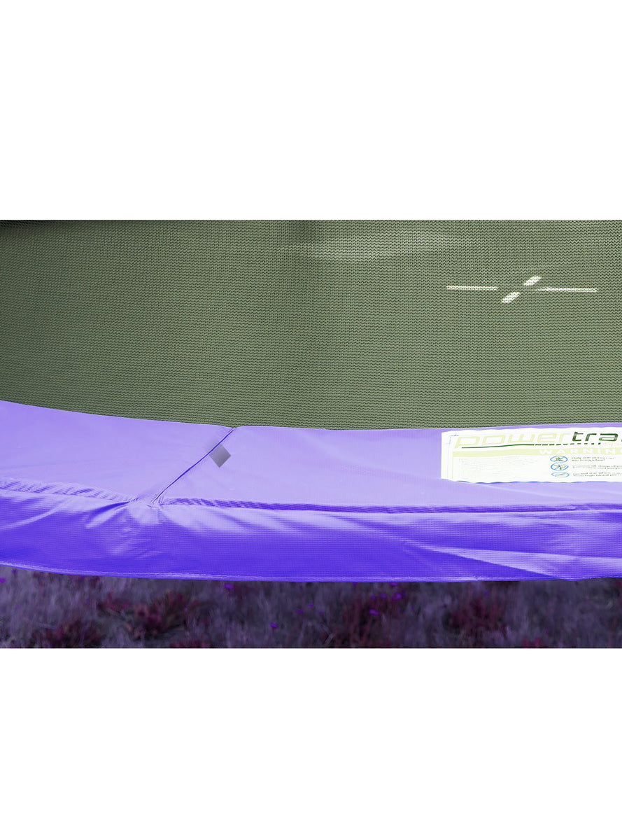 Kahuna 14ft round trampoline with purple padding, safety net and basketball hoop - padding image