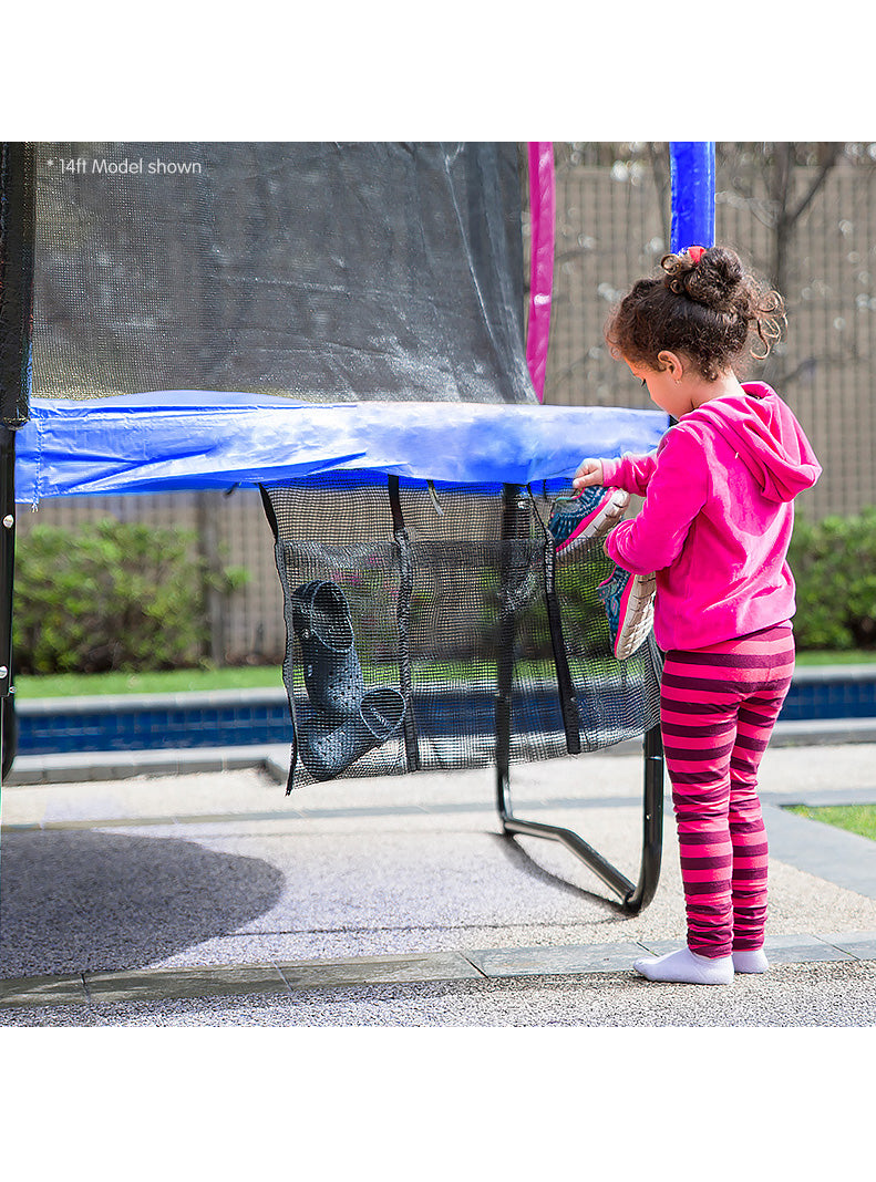 Kahuna 14ft round trampoline with rainbow padding and safety net - alternate image 3