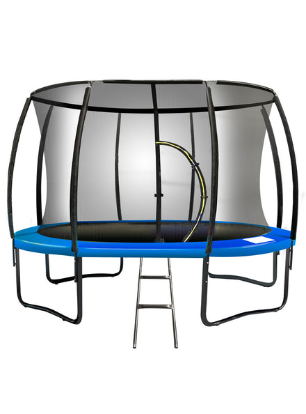 Kahuna 8ft round trampoline with blue padding and safety net - main image