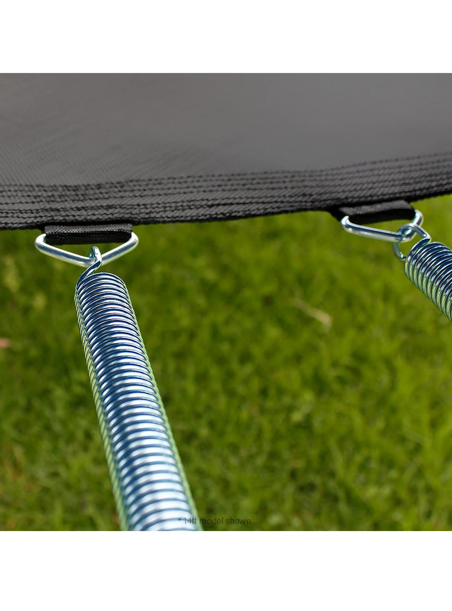 Kahuna 8ft round trampoline with blue padding, safety net and basketball hoop - springs image