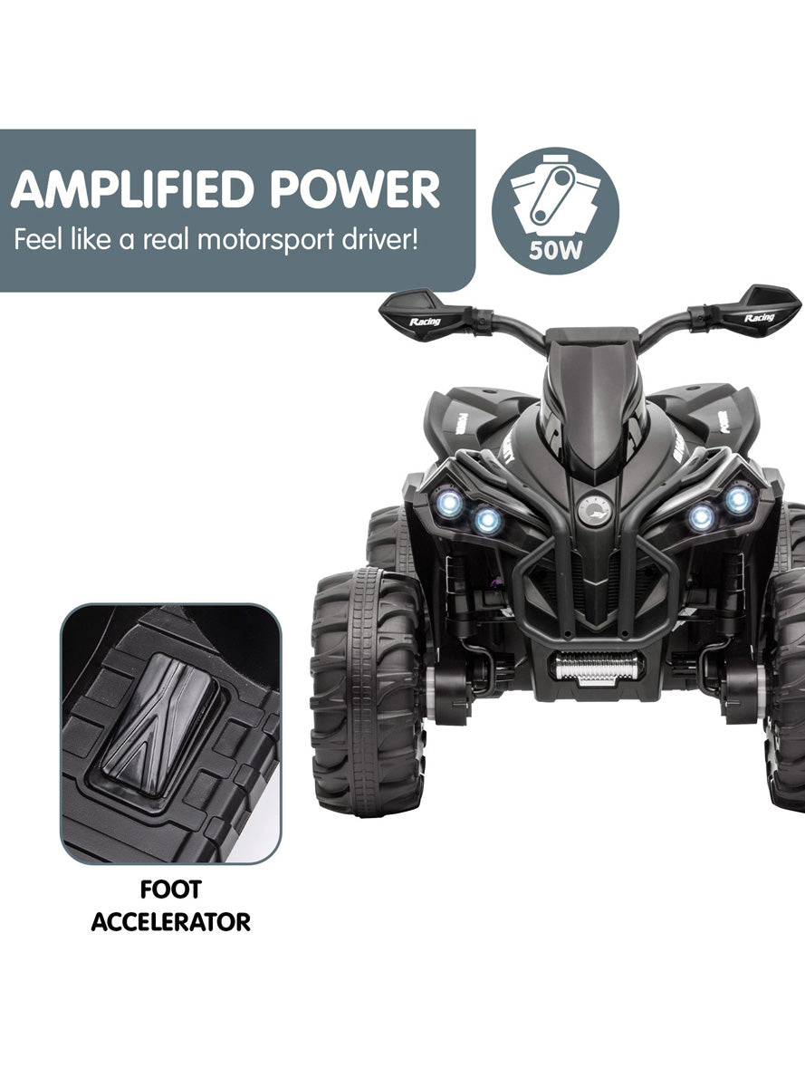 Kahuna Black GTS99 Kids Electric Ride On Quad Bike - Info Image 5