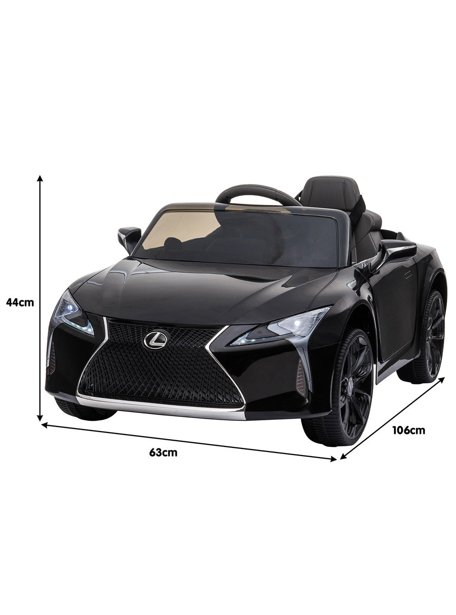 Kids Electric Ride On Car Kahuna Lexus LC 500 Licensed Black - Dimensions Image
