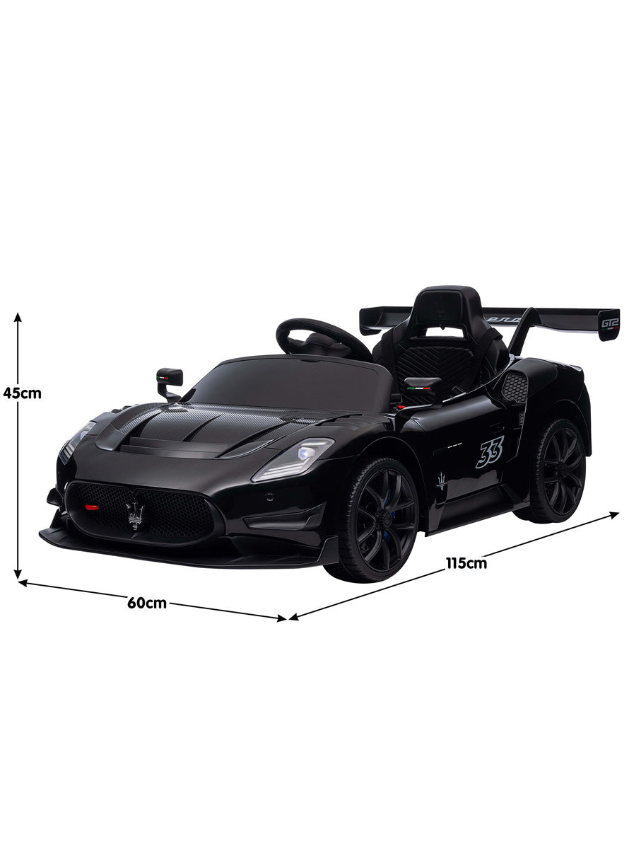 Kids Electric Ride On Car Kahuna Maserati MC20 GT2 Licensed Black - Dimensions Image