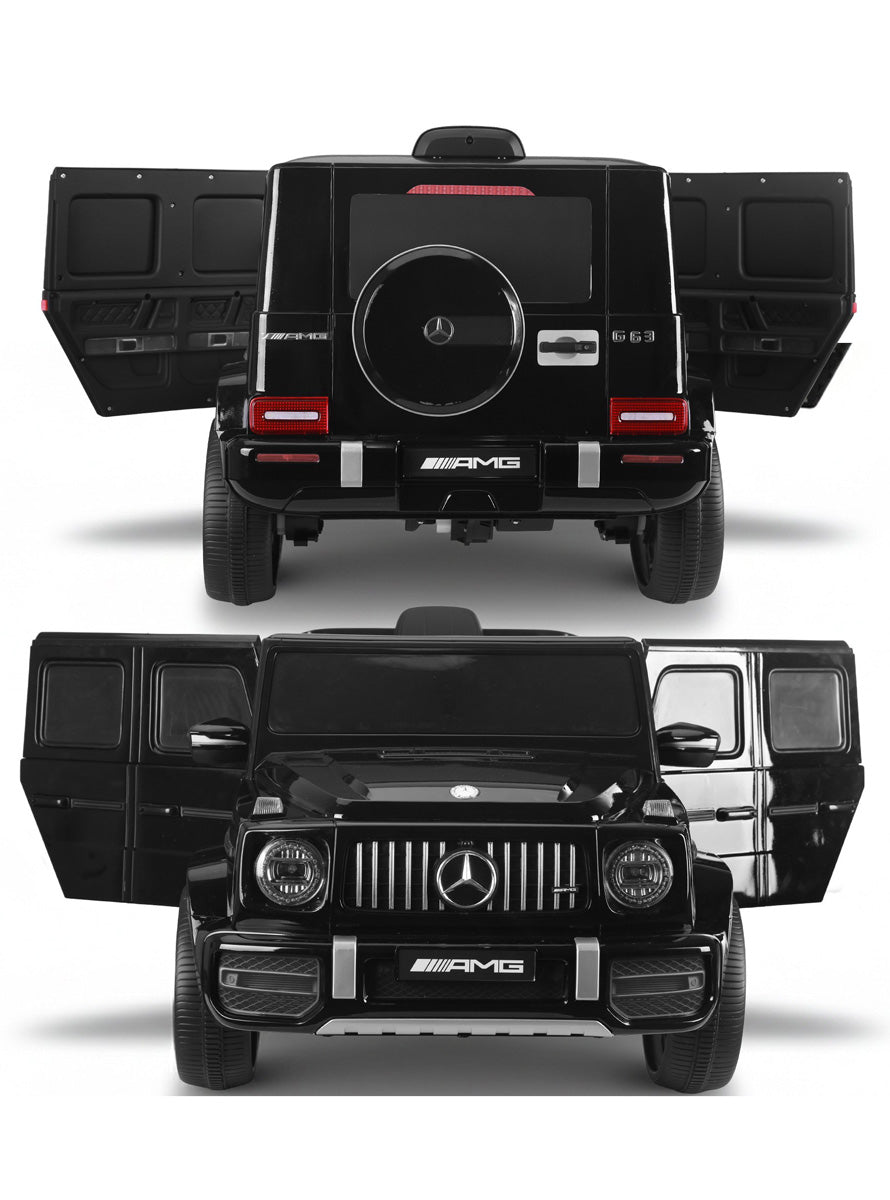 Kids Electric Ride On Car Kahuna Mercedes Benz AMG Licensed G63 Black with Remote Control - Doors Open Image
