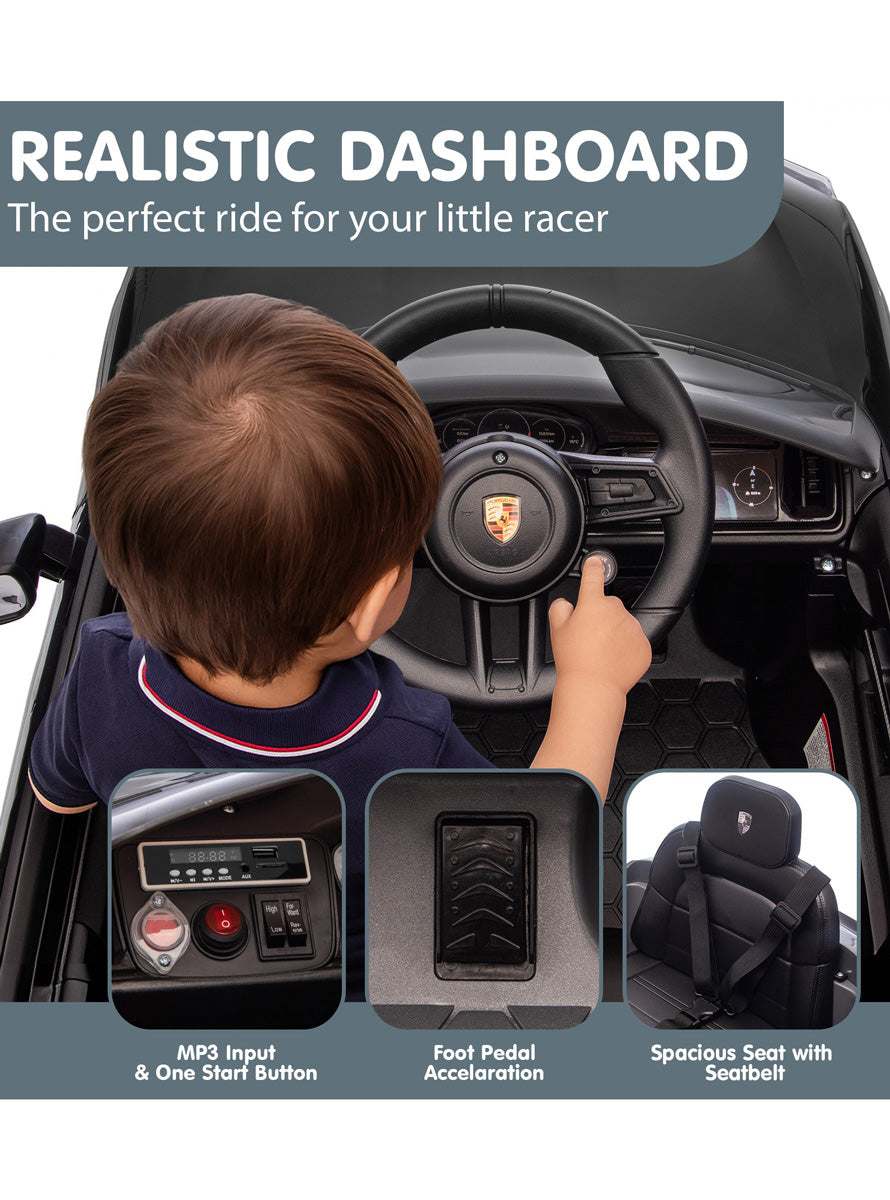 Kids Electric Ride On Car Kahuna Porsche Cayenne E Hybrid Coupe Licensed Black - Info Image 3