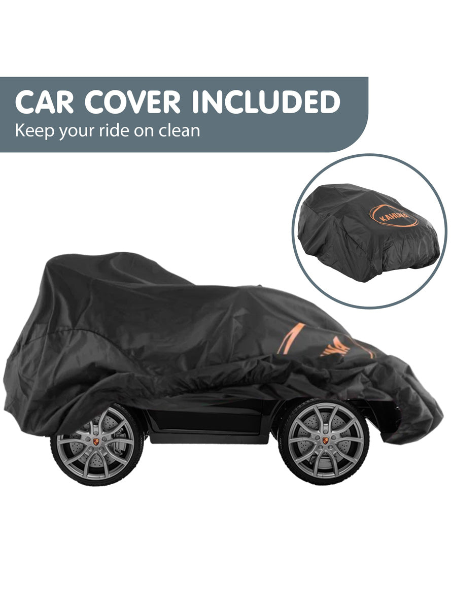 Kids Electric Ride On Car Kahuna Porsche Cayenne E Hybrid Coupe Licensed Black - Info Image 5
