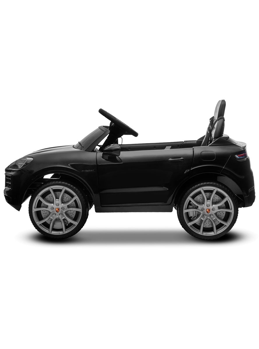 Kids Electric Ride On Car Kahuna Porsche Cayenne E Hybrid Coupe Licensed Black - Side Image