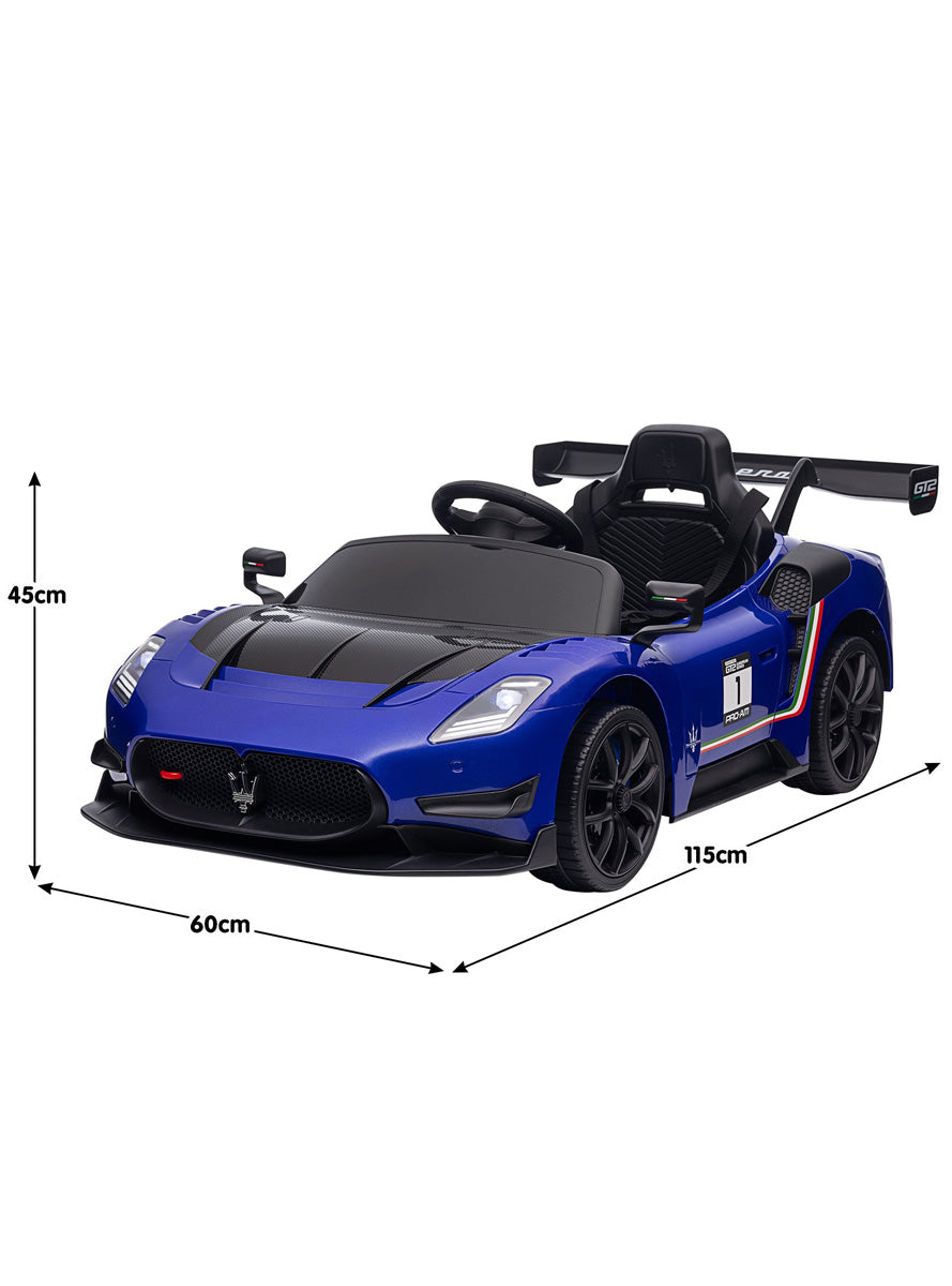 Kids Electric Ride On Car Kahuna Maserati MC20 GT2 Licensed Blue - Dimensions Image