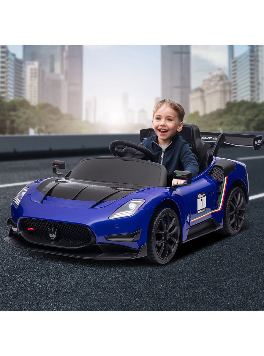 Kids Electric Ride On Car Kahuna Maserati MC20 GT2 Licensed Blue - Lifestyle Image 1