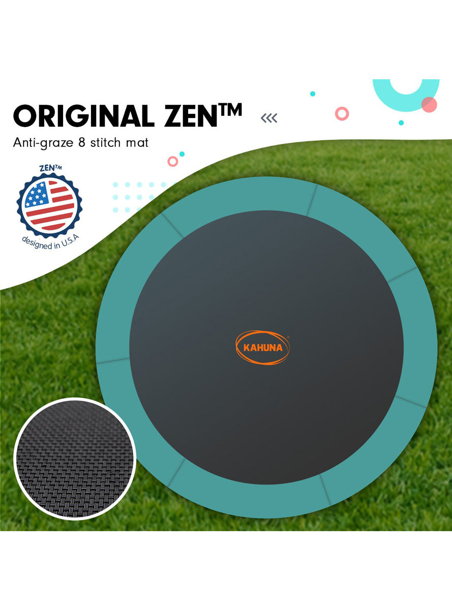 Kahuna classic 6ft round trampoline with green padding and safety net - info image 4