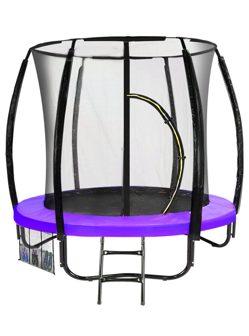 Kahuna classic 6ft round trampoline with purple padding and safety net - main image