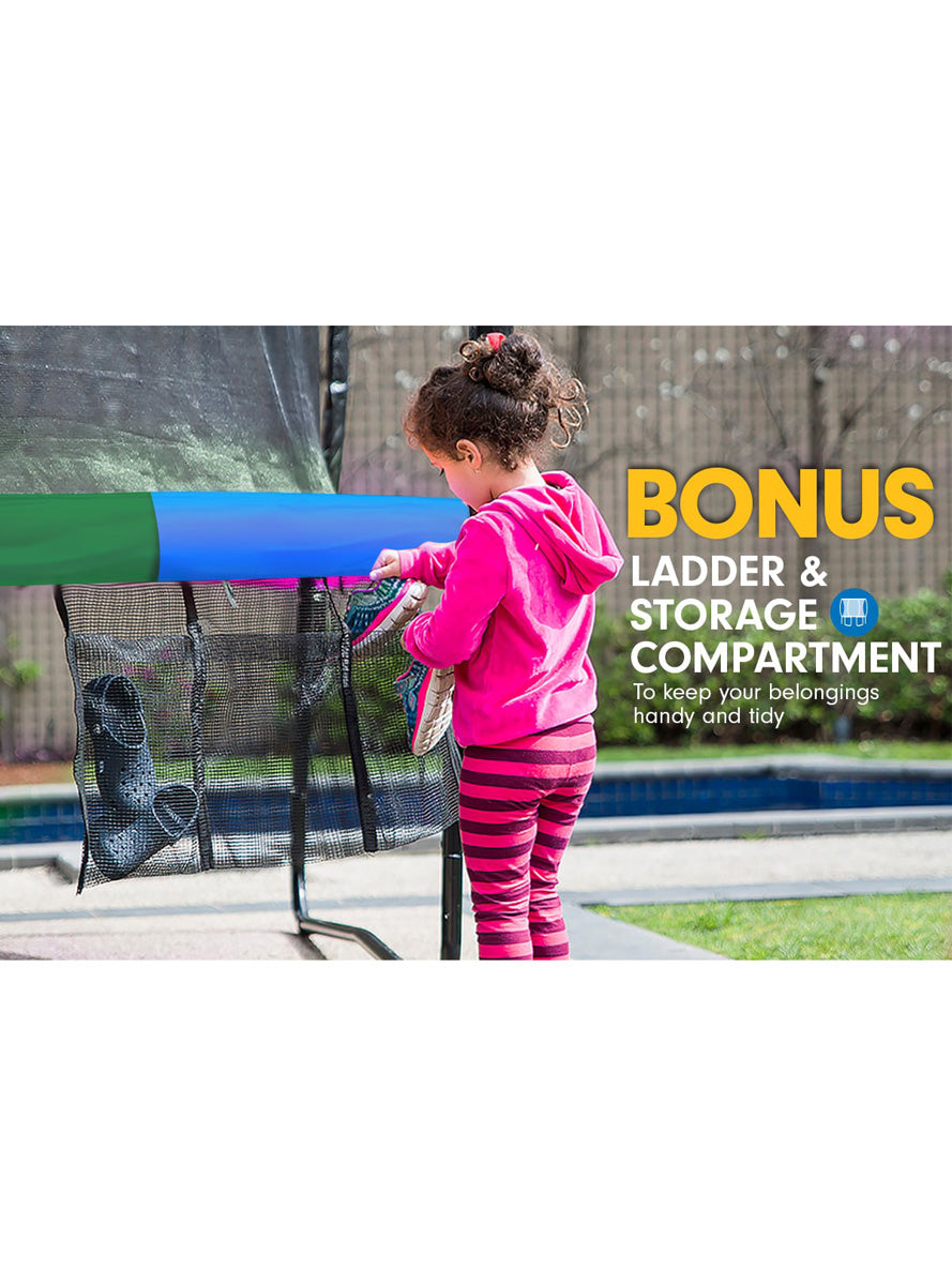 Kahuna classic 6ft round trampoline with rainbow padding and safety net - info image 5