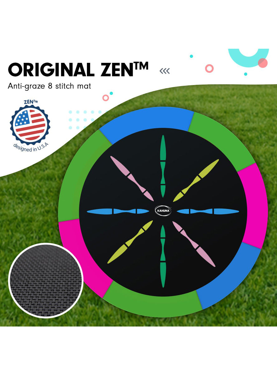 Kahuna classic 6ft round trampoline with rainbow padding, basketball hoop and safety net - info image 2