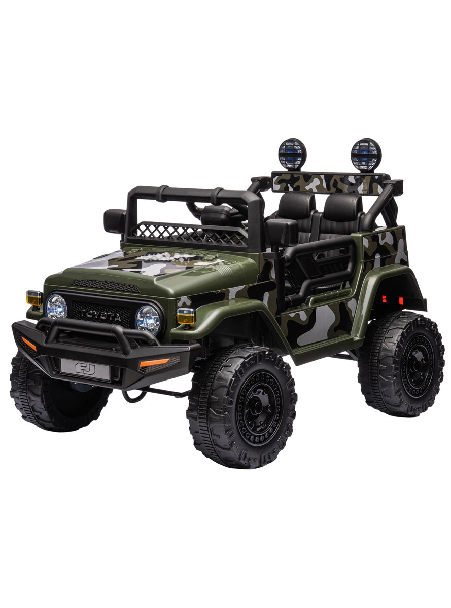 Kids Electric Ride On Car Kahuna Toyota FJ40 Cruiser Green Camo - Main Image