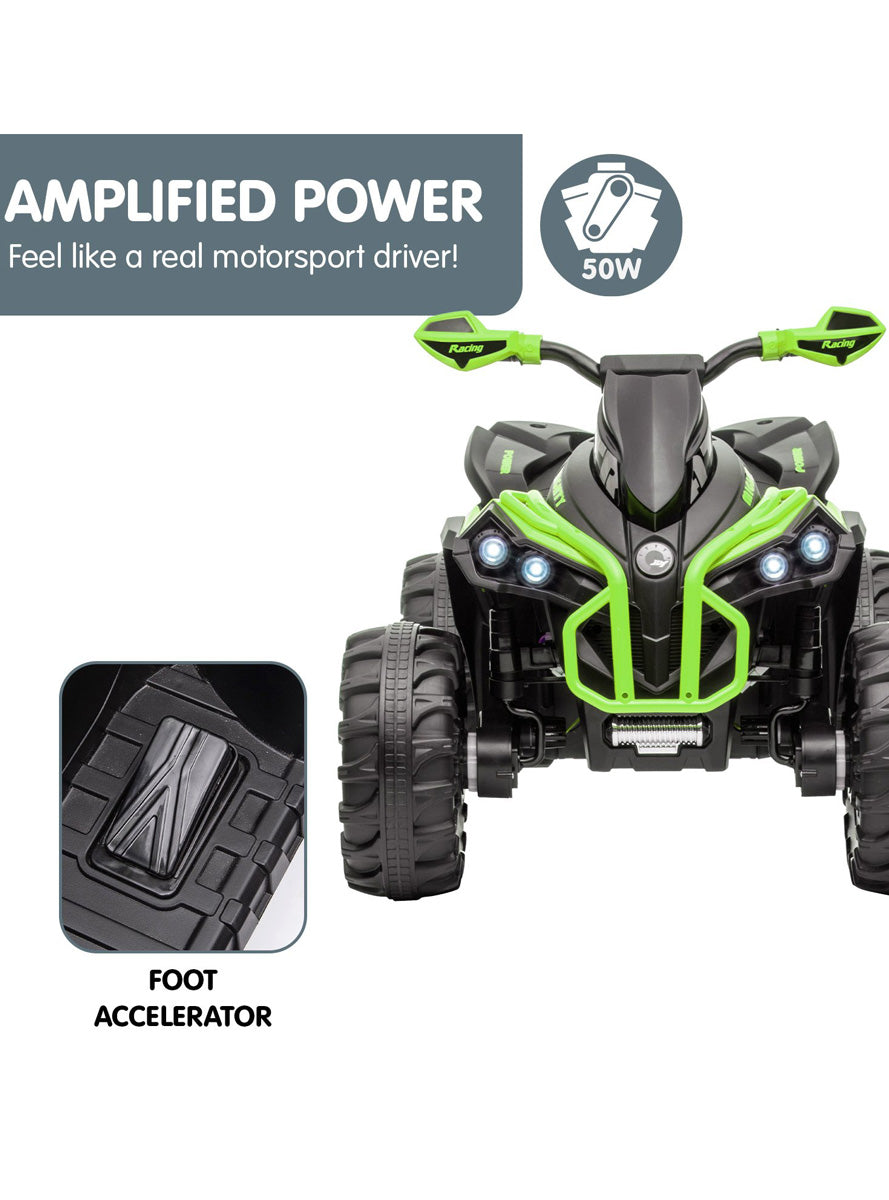 Kids Electric Ride On Quad Bike Kahuna GTS99 Green - Info Image 5