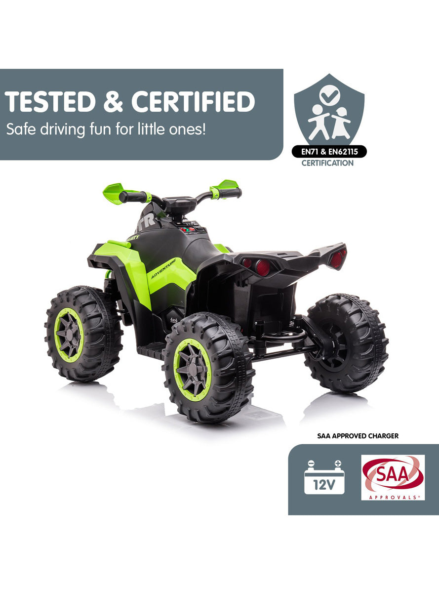 Kids Electric Ride On Quad Bike Kahuna GTS99 Green - Info Image 8